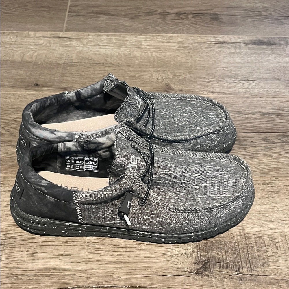 Hey Dude Charcoal and Black Canvas Slip-On Shoes - Picture 6 of 7